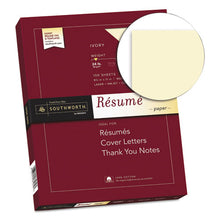 Load image into Gallery viewer, Southworth® wholesale. 100% Cotton Resume Paper, 24 Lb, 8.5 X 11, Ivory, 100-pack. HSD Wholesale: Janitorial Supplies, Breakroom Supplies, Office Supplies.