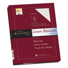 Load image into Gallery viewer, Southworth® wholesale. 100% Cotton Premium Weight Linen Resume Paper, 32 Lb, 8.5 X 11, Almond, 100-pack. HSD Wholesale: Janitorial Supplies, Breakroom Supplies, Office Supplies.