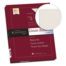 Load image into Gallery viewer, Southworth® wholesale. 100% Cotton Premium Weight Linen Resume Paper, 32 Lb, 8.5 X 11, Almond, 100-pack. HSD Wholesale: Janitorial Supplies, Breakroom Supplies, Office Supplies.