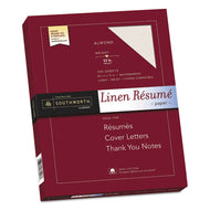 Southworth® wholesale. 100% Cotton Premium Weight Linen Resume Paper, 32 Lb, 8.5 X 11, Almond, 100-pack. HSD Wholesale: Janitorial Supplies, Breakroom Supplies, Office Supplies.