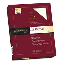 Load image into Gallery viewer, Southworth® wholesale. 100% Cotton Resume Paper, 32 Lb, 8.5 X 11, Ivory, 100-pack. HSD Wholesale: Janitorial Supplies, Breakroom Supplies, Office Supplies.