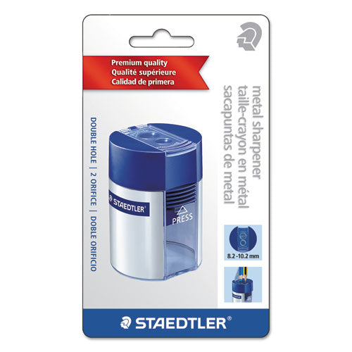 Staedtler® wholesale. Handheld Manual Double-hole Plastic Sharpener, 3.25" X 1.75" X 2.2", Randomly Assorted Colors. HSD Wholesale: Janitorial Supplies, Breakroom Supplies, Office Supplies.