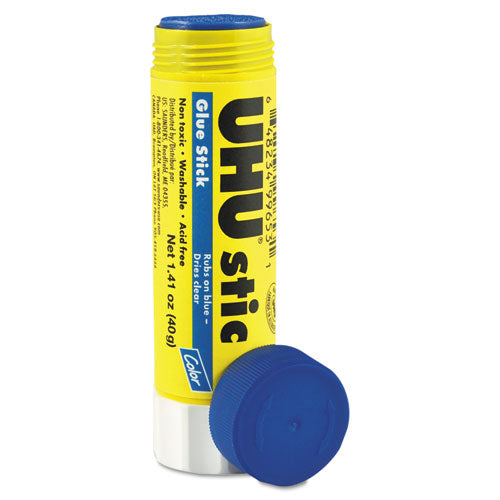 UHU® wholesale. Stic Permanent Glue Stick, 1.41 Oz, Applies Blue, Dries Clear. HSD Wholesale: Janitorial Supplies, Breakroom Supplies, Office Supplies.