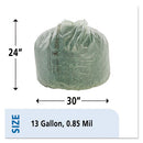 Stout® by Envision™ wholesale. Ecosafe-6400 Bags, 13 Gal, 0.85 Mil, 24" X 30", Green, 45-box. HSD Wholesale: Janitorial Supplies, Breakroom Supplies, Office Supplies.
