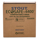 Stout® by Envision™ wholesale. Ecosafe-6400 Bags, 13 Gal, 0.85 Mil, 24" X 30", Green, 45-box. HSD Wholesale: Janitorial Supplies, Breakroom Supplies, Office Supplies.