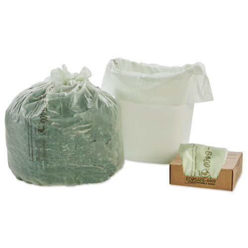 Stout® by Envision™ wholesale. Ecosafe-6400 Bags, 13 Gal, 0.85 Mil, 24" X 30", Green, 45-box. HSD Wholesale: Janitorial Supplies, Breakroom Supplies, Office Supplies.