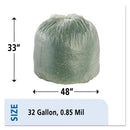 Stout® by Envision™ wholesale. Ecosafe-6400 Bags, 32 Gal, 0.85 Mil, 33" X 48", Green, 50-box. HSD Wholesale: Janitorial Supplies, Breakroom Supplies, Office Supplies.