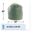 Stout® by Envision™ wholesale. Ecosafe-6400 Bags, 64 Gal, 0.85 Mil, 48" X 60", Green, 30-box. HSD Wholesale: Janitorial Supplies, Breakroom Supplies, Office Supplies.