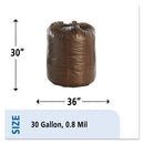 Stout® by Envision™ wholesale. Controlled Life-cycle Plastic Trash Bags, 30 Gal, 0.8 Mil, 30" X 36", Brown, 60-box. HSD Wholesale: Janitorial Supplies, Breakroom Supplies, Office Supplies.