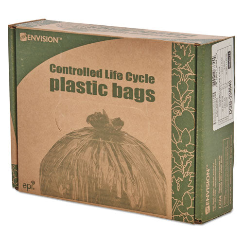 Stout® by Envision™ wholesale. Controlled Life-cycle Plastic Trash Bags, 33 Gal, 1.1 Mil, 33" X 40", Green, 40-box. HSD Wholesale: Janitorial Supplies, Breakroom Supplies, Office Supplies.