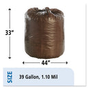 Stout® by Envision™ wholesale. Controlled Life-cycle Plastic Trash Bags, 39 Gal, 1.1 Mil, 33" X 44", Brown, 40-box. HSD Wholesale: Janitorial Supplies, Breakroom Supplies, Office Supplies.