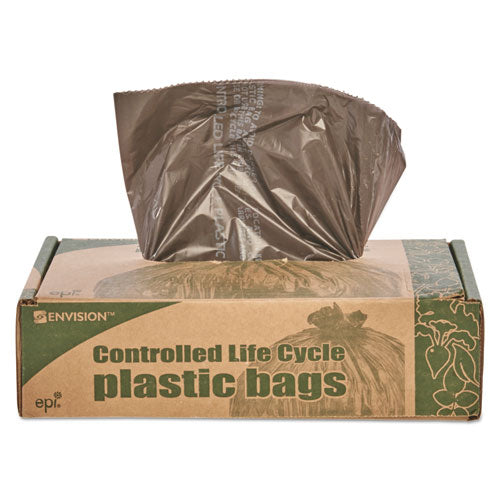 Stout® by Envision™ wholesale. Controlled Life-cycle Plastic Trash Bags, 39 Gal, 1.1 Mil, 33" X 44", Brown, 40-box. HSD Wholesale: Janitorial Supplies, Breakroom Supplies, Office Supplies.