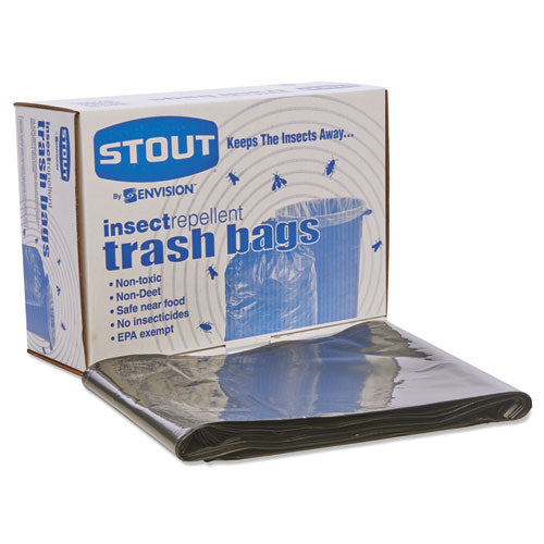 Stout® by Envision™ wholesale. Insect-repellent Trash Bags, 35 Gal, 2 Mil, 33" X 45", Black, 80-box. HSD Wholesale: Janitorial Supplies, Breakroom Supplies, Office Supplies.