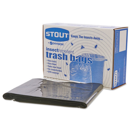 Stout® by Envision™ wholesale. Insect-repellent Trash Bags, 35 Gal, 2 Mil, 33" X 45", Black, 80-box. HSD Wholesale: Janitorial Supplies, Breakroom Supplies, Office Supplies.