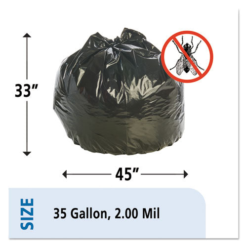 Stout® by Envision™ wholesale. Insect-repellent Trash Bags, 55 Gal, 2 Mil, 37" X 52", Black, 65-box. HSD Wholesale: Janitorial Supplies, Breakroom Supplies, Office Supplies.