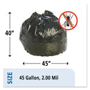 Stout® by Envision™ wholesale. Insect-repellent Trash Bags, 45 Gal, 2 Mil, 40" X 45", Black, 65-box. HSD Wholesale: Janitorial Supplies, Breakroom Supplies, Office Supplies.