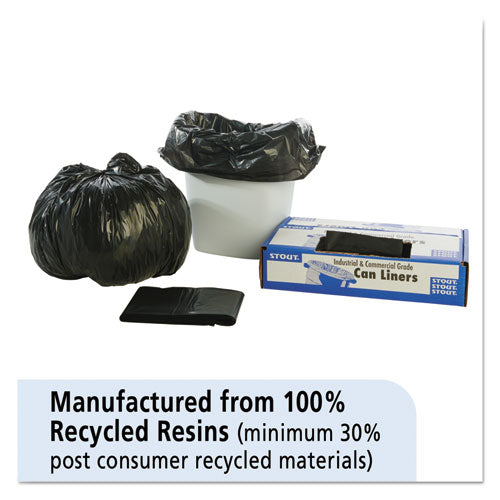 Stout® by Envision™ wholesale. Total Recycled Content Plastic Trash Bags, 10 Gal, 1 Mil, 24" X 24", Brown-black, 250-carton. HSD Wholesale: Janitorial Supplies, Breakroom Supplies, Office Supplies.