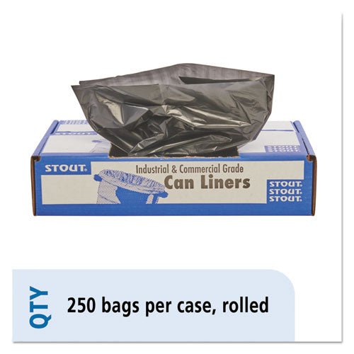 Stout® by Envision™ wholesale. Total Recycled Content Plastic Trash Bags, 10 Gal, 1 Mil, 24" X 24", Brown-black, 250-carton. HSD Wholesale: Janitorial Supplies, Breakroom Supplies, Office Supplies.