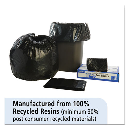 Stout® by Envision™ wholesale. Total Recycled Content Plastic Trash Bags, 33 Gal, 1.3 Mil, 33" X 40", Brown-black, 100-carton. HSD Wholesale: Janitorial Supplies, Breakroom Supplies, Office Supplies.