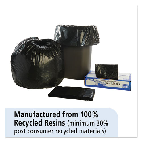 Stout® by Envision™ wholesale. Total Recycled Content Plastic Trash Bags, 33 Gal, 1.5 Mil, 33" X 40", Brown-black, 100-carton. HSD Wholesale: Janitorial Supplies, Breakroom Supplies, Office Supplies.