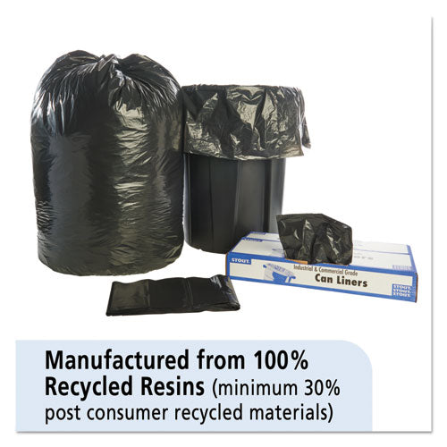 Stout® by Envision™ wholesale. Total Recycled Content Plastic Trash Bags, 65 Gal, 1.5 Mil, 50" X 51", Brown-black, 100-carton. HSD Wholesale: Janitorial Supplies, Breakroom Supplies, Office Supplies.