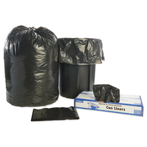 Stout® by Envision™ wholesale. Total Recycled Content Plastic Trash Bags, 65 Gal, 1.5 Mil, 50" X 51", Brown-black, 100-carton. HSD Wholesale: Janitorial Supplies, Breakroom Supplies, Office Supplies.