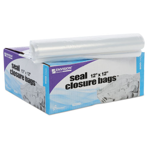 Stout® by Envision™ wholesale. Seal Closure Bags, 2 Mil, 12" X 12", Clear, 500-carton. HSD Wholesale: Janitorial Supplies, Breakroom Supplies, Office Supplies.