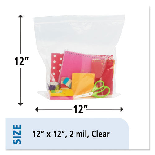 Stout® by Envision™ wholesale. Seal Closure Bags, 2 Mil, 12" X 12", Clear, 500-carton. HSD Wholesale: Janitorial Supplies, Breakroom Supplies, Office Supplies.