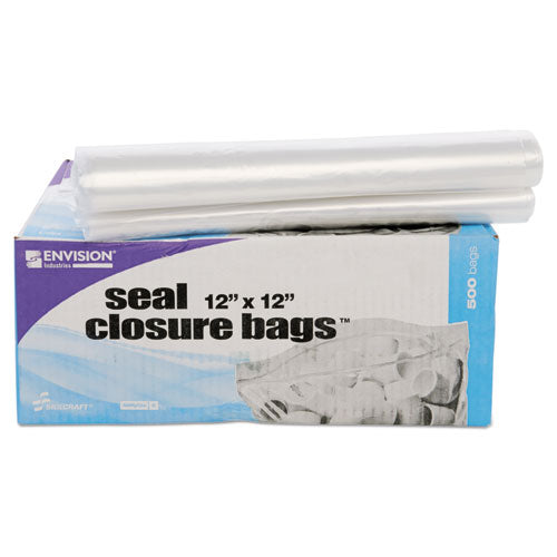 Stout® by Envision™ wholesale. Seal Closure Bags, 2 Mil, 12" X 12", Clear, 500-carton. HSD Wholesale: Janitorial Supplies, Breakroom Supplies, Office Supplies.