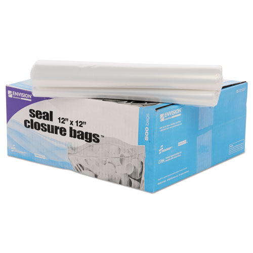 Stout® by Envision™ wholesale. Seal Closure Bags, 2 Mil, 12" X 12", Clear, 500-carton. HSD Wholesale: Janitorial Supplies, Breakroom Supplies, Office Supplies.