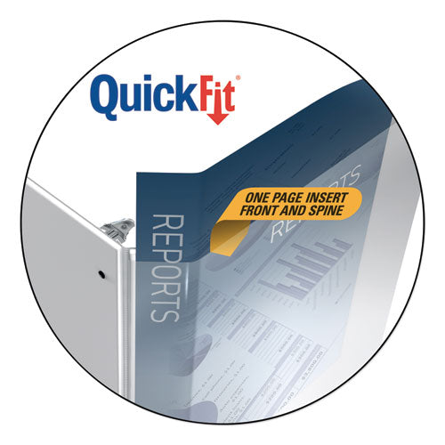 Stride wholesale. Quickfit D-ring View Binder, 3 Rings, 0.63" Capacity, 11 X 8.5, White. HSD Wholesale: Janitorial Supplies, Breakroom Supplies, Office Supplies.