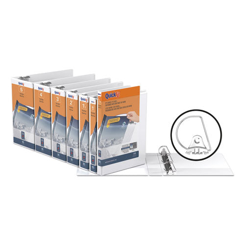 Stride wholesale. Quickfit D-ring View Binder, 3 Rings, 0.63" Capacity, 11 X 8.5, White. HSD Wholesale: Janitorial Supplies, Breakroom Supplies, Office Supplies.