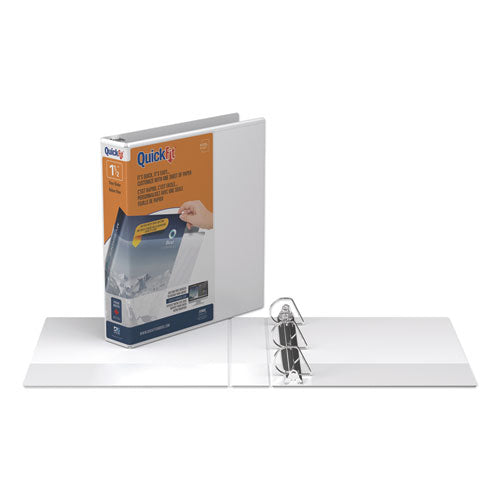 Stride wholesale. Quickfit D-ring View Binder, 3 Rings, 1.5" Capacity, 11 X 8.5, White. HSD Wholesale: Janitorial Supplies, Breakroom Supplies, Office Supplies.