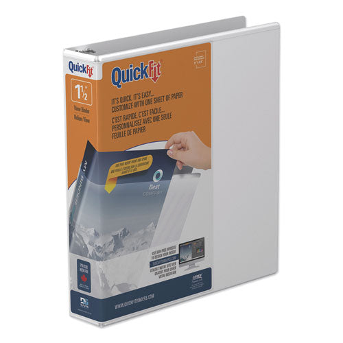 Stride wholesale. Quickfit D-ring View Binder, 3 Rings, 1.5" Capacity, 11 X 8.5, White. HSD Wholesale: Janitorial Supplies, Breakroom Supplies, Office Supplies.