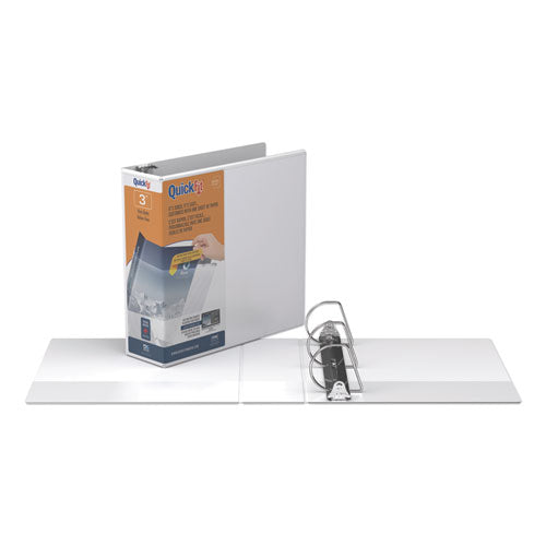 Stride wholesale. Quickfit D-ring View Binder, 3 Rings, 3" Capacity, 11 X 8.5, White. HSD Wholesale: Janitorial Supplies, Breakroom Supplies, Office Supplies.