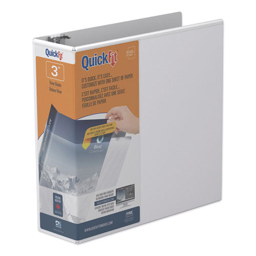 Stride wholesale. Quickfit D-ring View Binder, 3 Rings, 3" Capacity, 11 X 8.5, White. HSD Wholesale: Janitorial Supplies, Breakroom Supplies, Office Supplies.