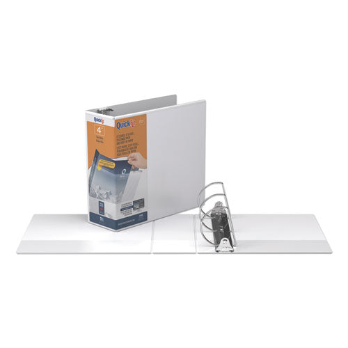 Stride wholesale. Quickfit D-ring View Binder, 3 Rings, 4" Capacity, 11 X 8.5, White. HSD Wholesale: Janitorial Supplies, Breakroom Supplies, Office Supplies.