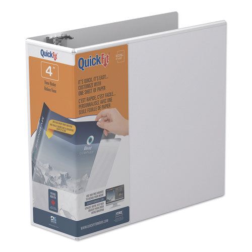 Stride wholesale. Quickfit D-ring View Binder, 3 Rings, 4" Capacity, 11 X 8.5, White. HSD Wholesale: Janitorial Supplies, Breakroom Supplies, Office Supplies.