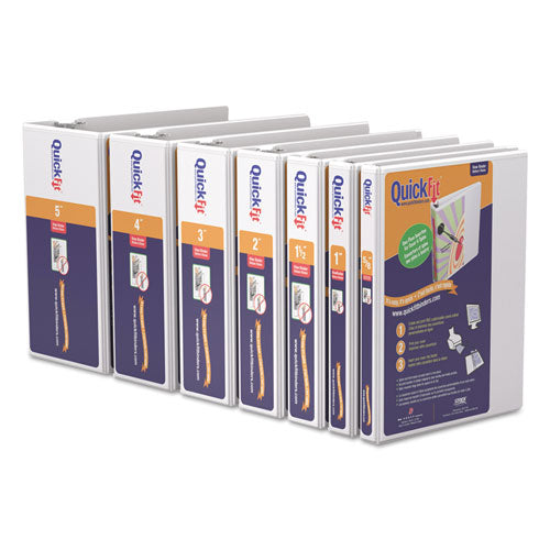 Stride wholesale. Quickfit D-ring View Binder, 3 Rings, 5" Capacity, 11 X 8.5, White. HSD Wholesale: Janitorial Supplies, Breakroom Supplies, Office Supplies.