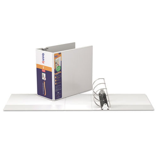 Stride wholesale. Quickfit D-ring View Binder, 3 Rings, 5" Capacity, 11 X 8.5, White. HSD Wholesale: Janitorial Supplies, Breakroom Supplies, Office Supplies.