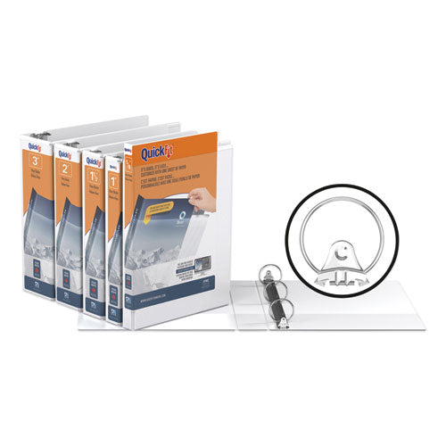 Stride wholesale. Quickfit Round-ring View Binder, 3 Rings, 1" Capacity, 11 X 8.5, White. HSD Wholesale: Janitorial Supplies, Breakroom Supplies, Office Supplies.