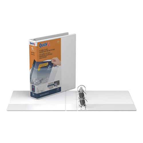 Stride wholesale. Quickfit Round-ring View Binder, 3 Rings, 1.5" Capacity, 11 X 8.5, White. HSD Wholesale: Janitorial Supplies, Breakroom Supplies, Office Supplies.