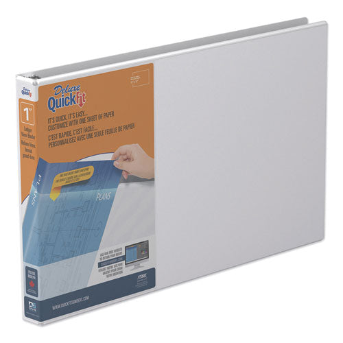 Stride wholesale. Quickfit Ledger D-ring View Binder, 3 Rings, 1" Capacity, 11 X 17, White. HSD Wholesale: Janitorial Supplies, Breakroom Supplies, Office Supplies.