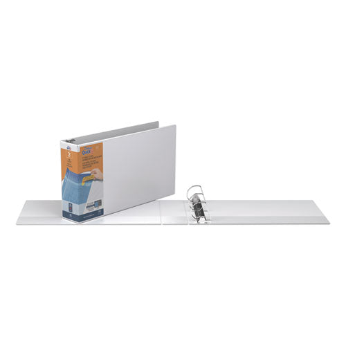 Stride wholesale. Quickfit Ledger D-ring View Binder, 3 Rings, 3" Capacity, 11 X 17, White. HSD Wholesale: Janitorial Supplies, Breakroom Supplies, Office Supplies.