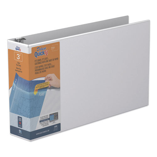 Stride wholesale. Quickfit Ledger D-ring View Binder, 3 Rings, 3" Capacity, 11 X 17, White. HSD Wholesale: Janitorial Supplies, Breakroom Supplies, Office Supplies.