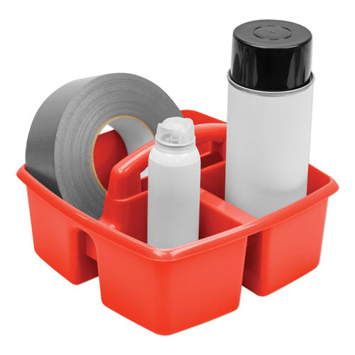 Storex wholesale. Small Art Caddies, 3 Sections, 9.25" X 9.25" X 5.25", Assorted Colors, 5-pack. HSD Wholesale: Janitorial Supplies, Breakroom Supplies, Office Supplies.