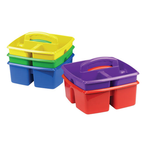 Storex wholesale. Small Art Caddies, 3 Sections, 9.25" X 9.25" X 5.25", Assorted Colors, 5-pack. HSD Wholesale: Janitorial Supplies, Breakroom Supplies, Office Supplies.