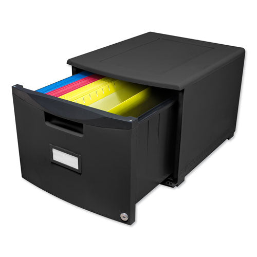 Storex wholesale. Single-drawer Mobile Filing Cabinet, 14.75w X 18.25d X 12.75h, Black. HSD Wholesale: Janitorial Supplies, Breakroom Supplies, Office Supplies.