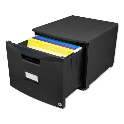 Storex wholesale. Single-drawer Mobile Filing Cabinet, 14.75w X 18.25d X 12.75h, Black. HSD Wholesale: Janitorial Supplies, Breakroom Supplies, Office Supplies.