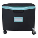 Storex wholesale. Single-drawer Mobile Filing Cabinet, 14.75w X 18.25d X 12.75h, Black-teal. HSD Wholesale: Janitorial Supplies, Breakroom Supplies, Office Supplies.